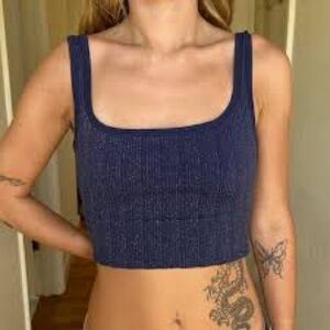 Urban Outfitters Navy Blue Crop Top